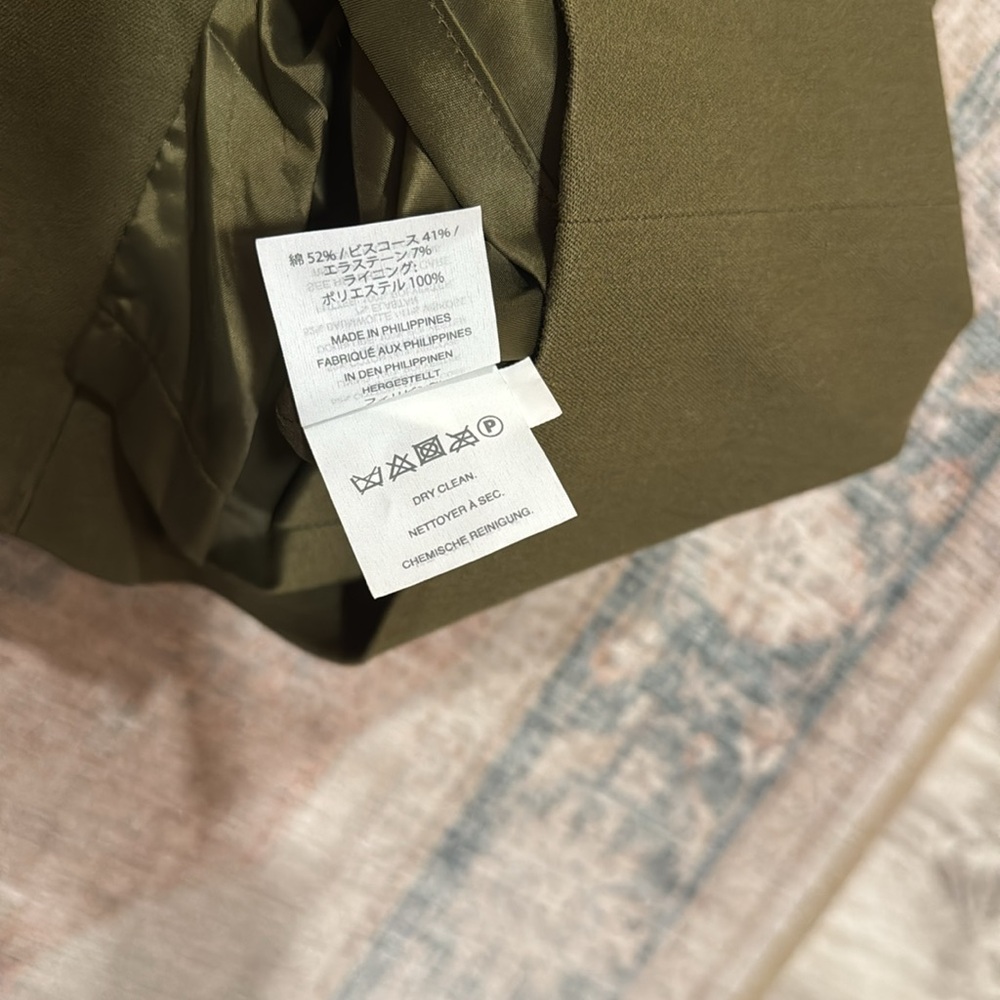 J. Crew Olive V neck Piped Dress - Picture 6 of 8